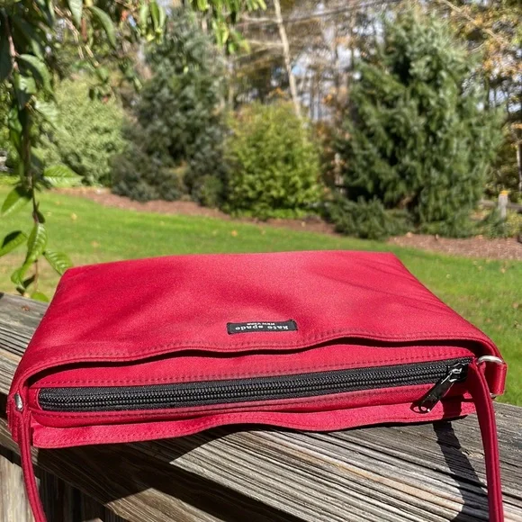 Vintage Kate Spade Cranberry Color Shoulder Bag. 8 X 11.  Pre-loved. - Picture 6 of 14